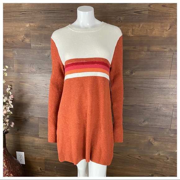 NWT Free People Colorblock Swit Mini Dress Size L - Picture 3 of 8